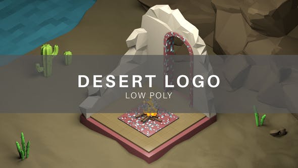3D Low Poly Desert Logo - Videohive Download 31319565