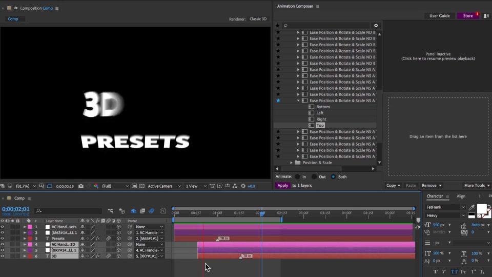 3D Motion Presets for Animation Composer Videohive 10822679 Download Rapid  After Effects Add On