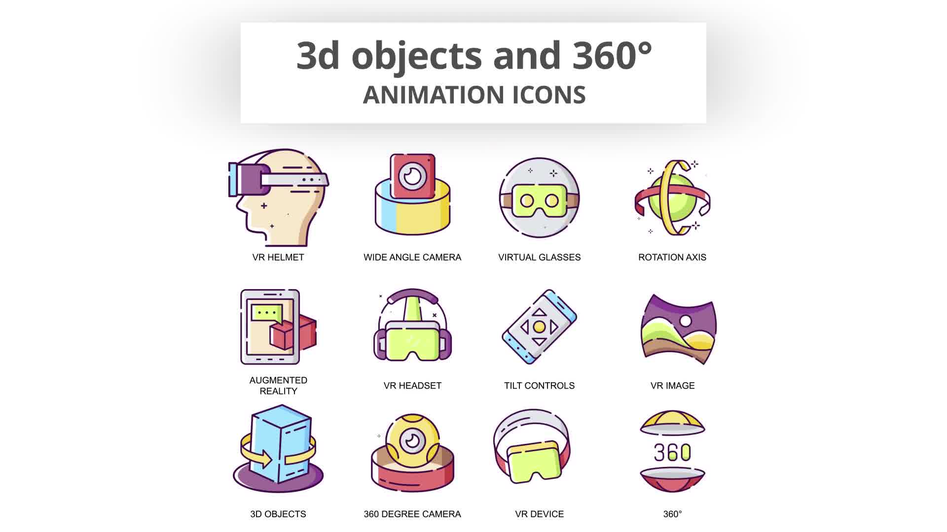 3D objects & 360 Animation Icons Videohive 30885077 After Effects Image 10
