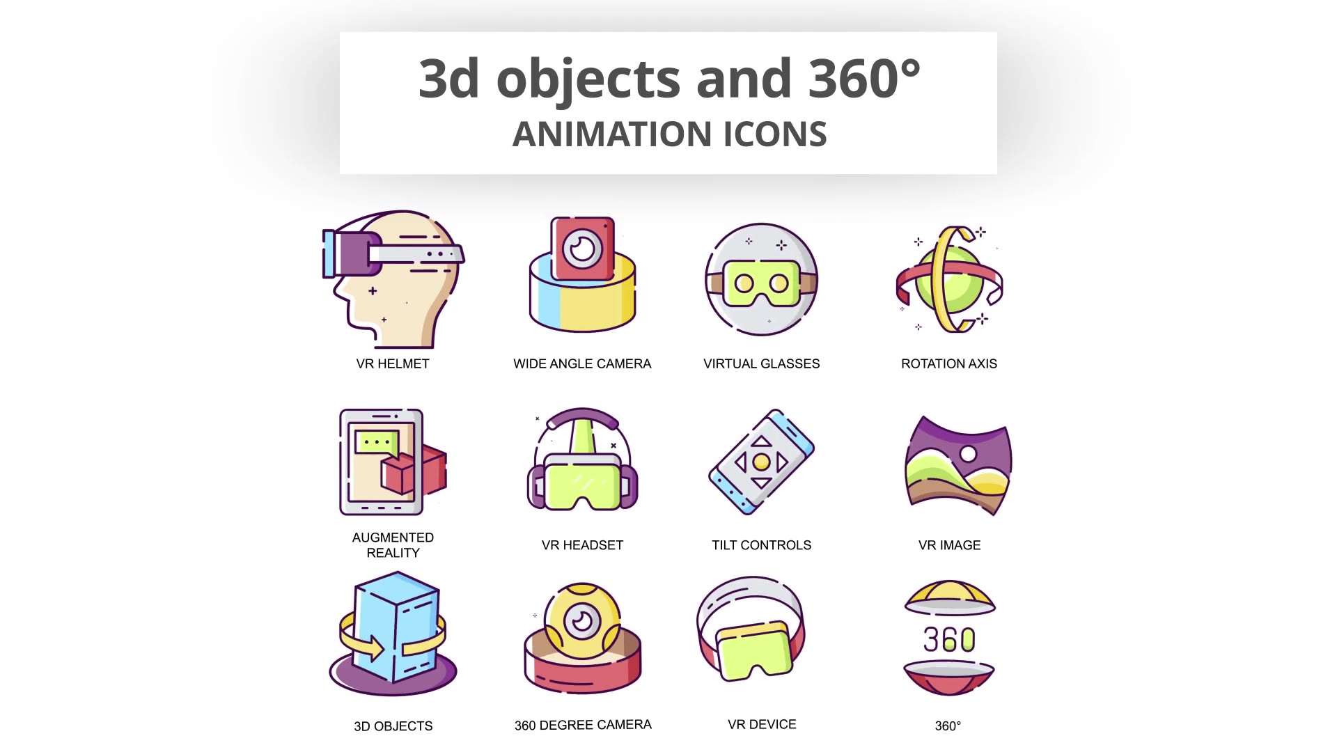 3D objects & 360 Animation Icons Videohive 30885077 After Effects Image 5