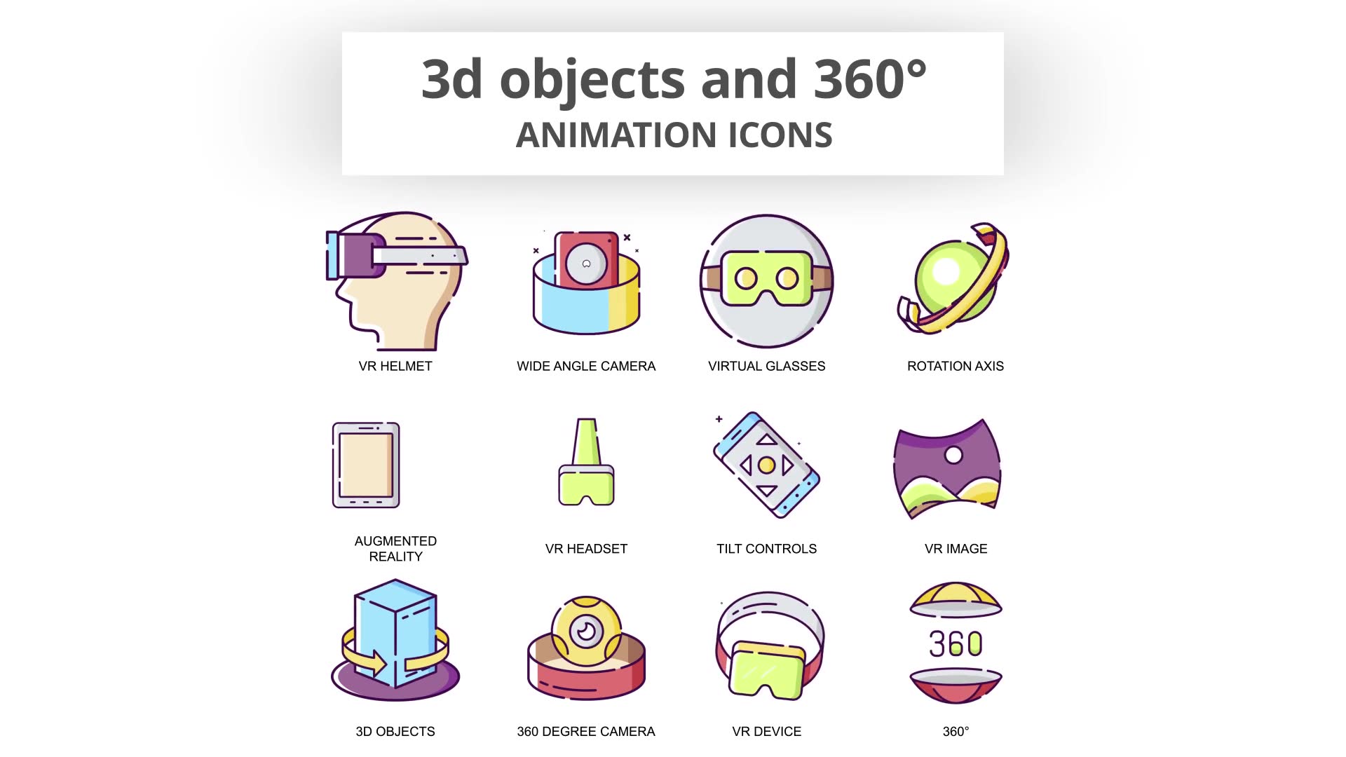 3D objects & 360 Animation Icons Videohive 30885077 After Effects Image 6