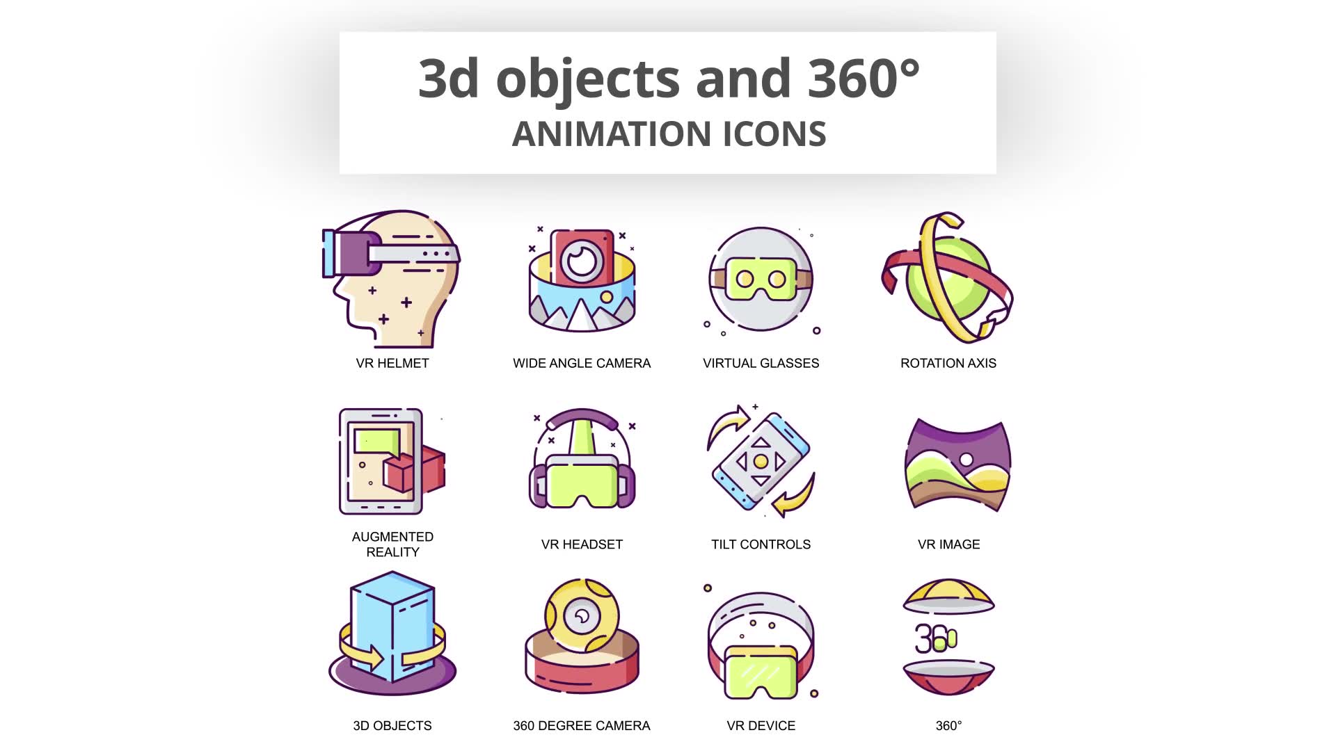 3D objects & 360 Animation Icons Videohive 30885077 After Effects Image 7