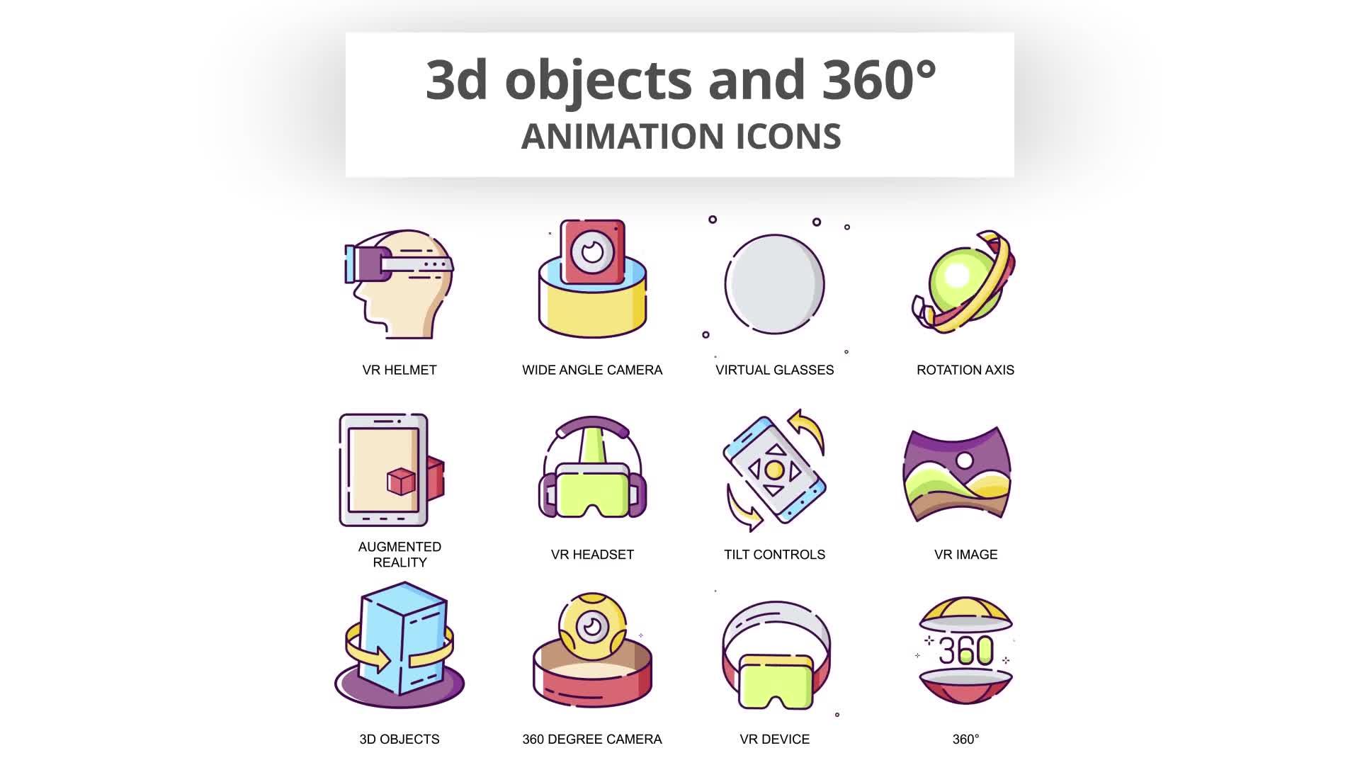 3D objects & 360 Animation Icons Videohive 30885077 After Effects Image 8