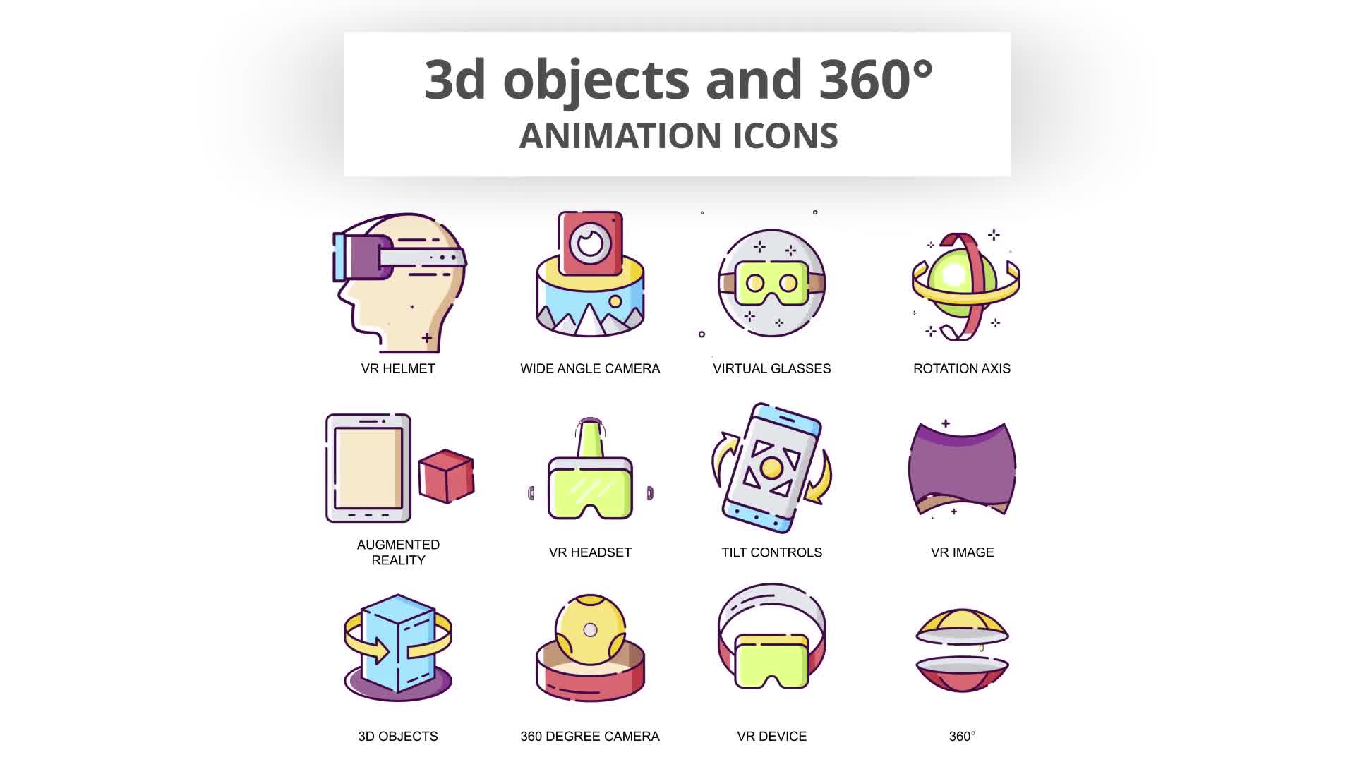 3D objects & 360 Animation Icons Videohive 30885077 After Effects Image 9