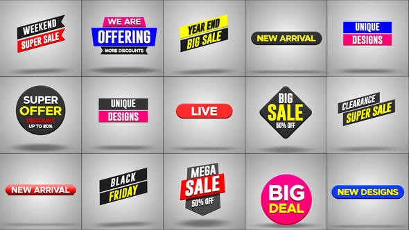3D Promo Tags V1 - Videohive 38542097 Download