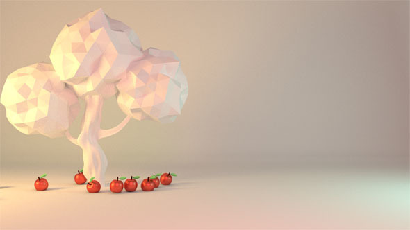 3D Red Apples Falling From Tree Animation - Download Videohive 15226140