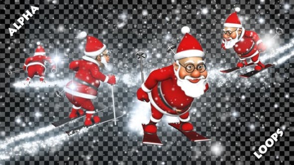 3D Santa Skier Transitions (Alpha Pack) - Download 22986968 Videohive