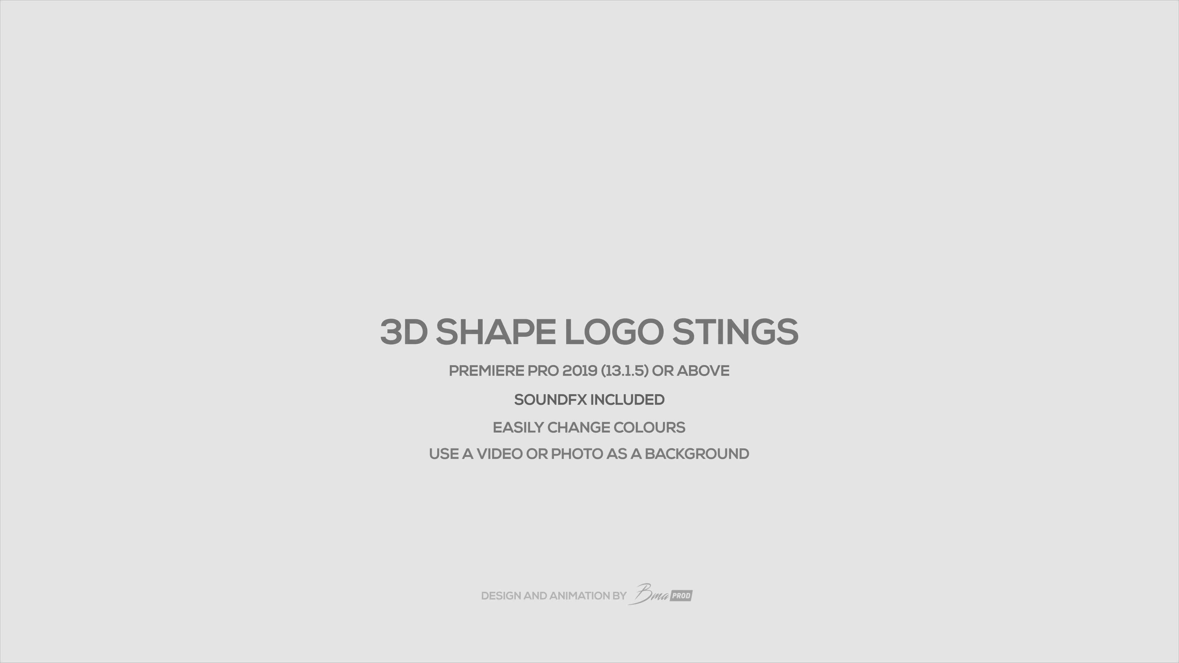 3D Shape Logo Stings 4K Videohive 29998029 Premiere Pro Image 1