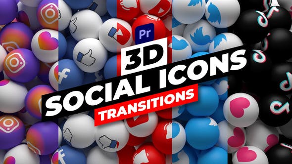 3D Social Icons Transitions for Premiere Pro - 34560120 Download Videohive