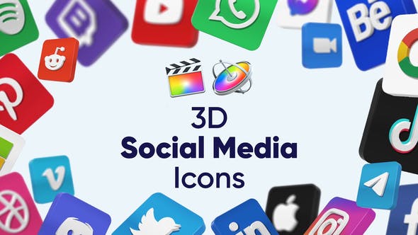 3D Social Media Icons for Final Cut Pro X & Apple Motion - Download Videohive 32543242