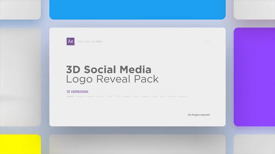 3D Social Media Logo Reveal Pack Videohive 26349434 After Effects Image 1