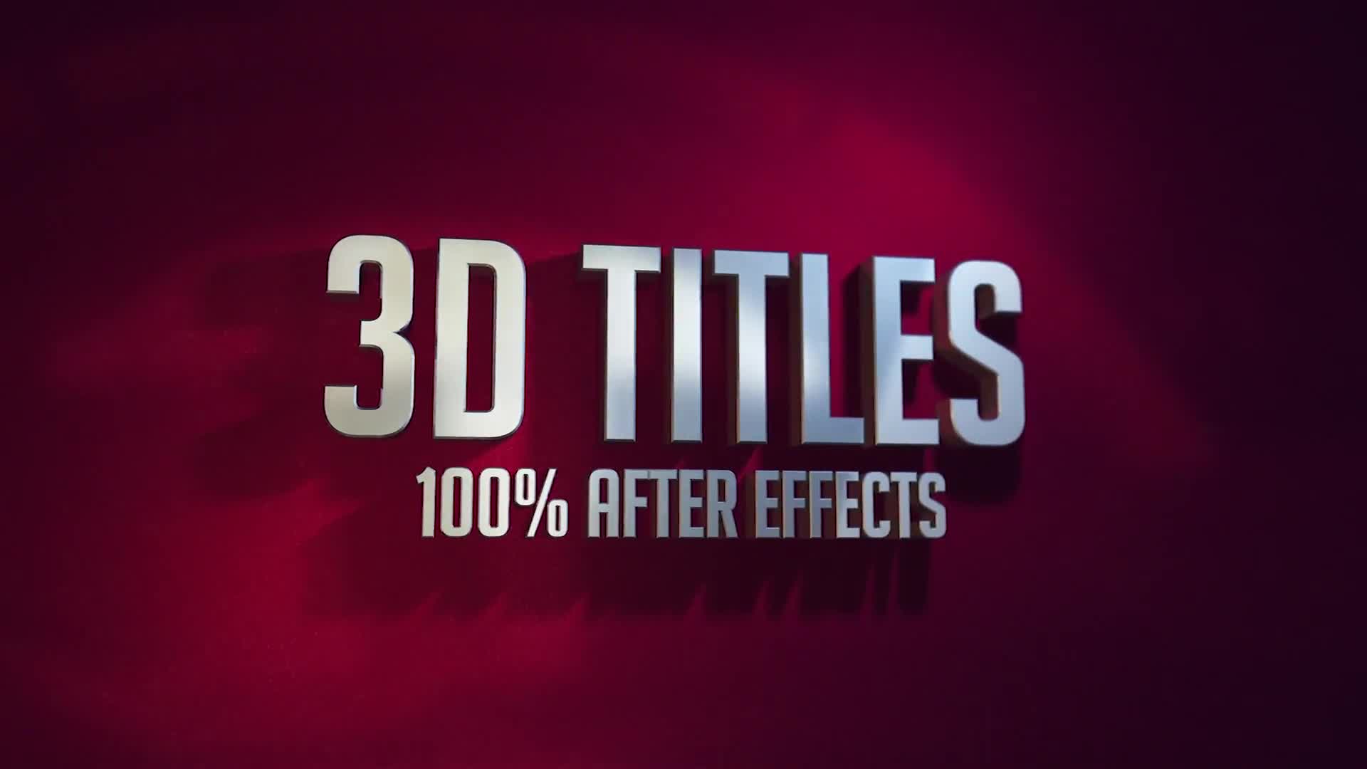 3D Titles No Plugins Videohive 22591174 After Effects Image 1