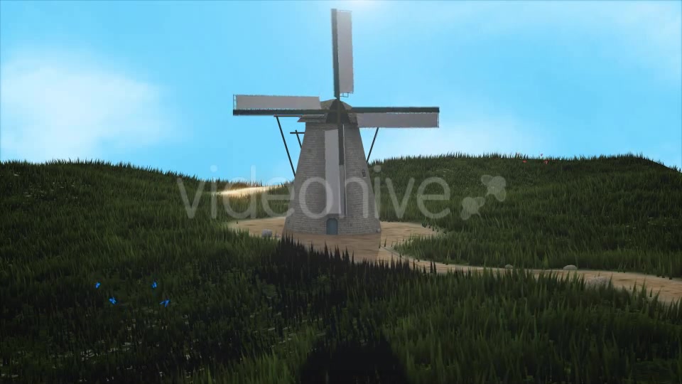 3D Windmill Landscape Background - Download Videohive 17209139