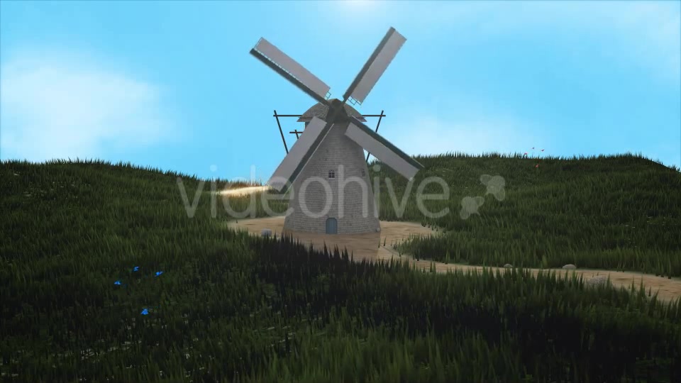 3D Windmill Landscape Background - Download Videohive 17209139