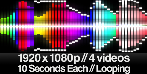 4 Audio Equalizer Videos Dual Bars LOOPED - Download Videohive 151527
