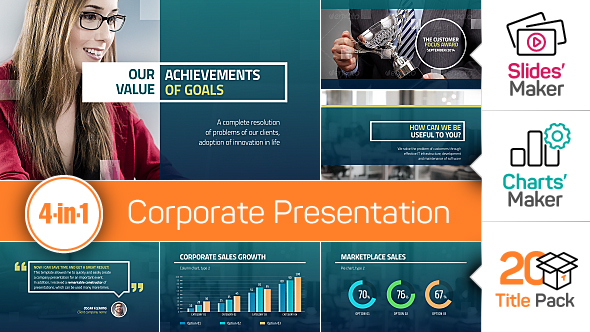 4 in 1: Corporate Presentation + Slides Maker, Charts Maker and Title Pack - Download Videohive 14911595