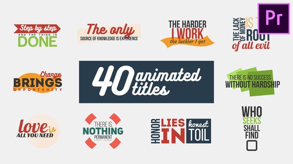 40 Animated Titles - Download 23940682 Videohive