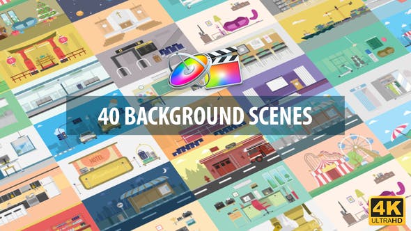 40 Mix Background Scenes | Apple Motion & FCPX - Videohive Download 28090797