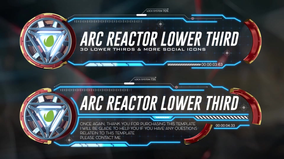 45 Arc Reactor Lower Thirds - Download Videohive 16086234