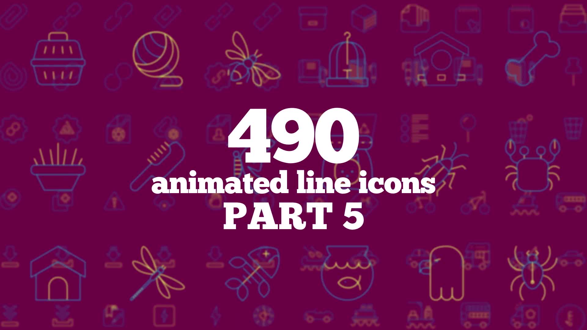 490 Animated Line Icons Videohive 23629751 After Effects Image 1