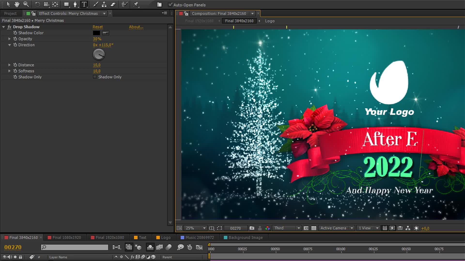 4K Fantastic Christmas Logo Opening Videohive 34591311 After Effects Image 8