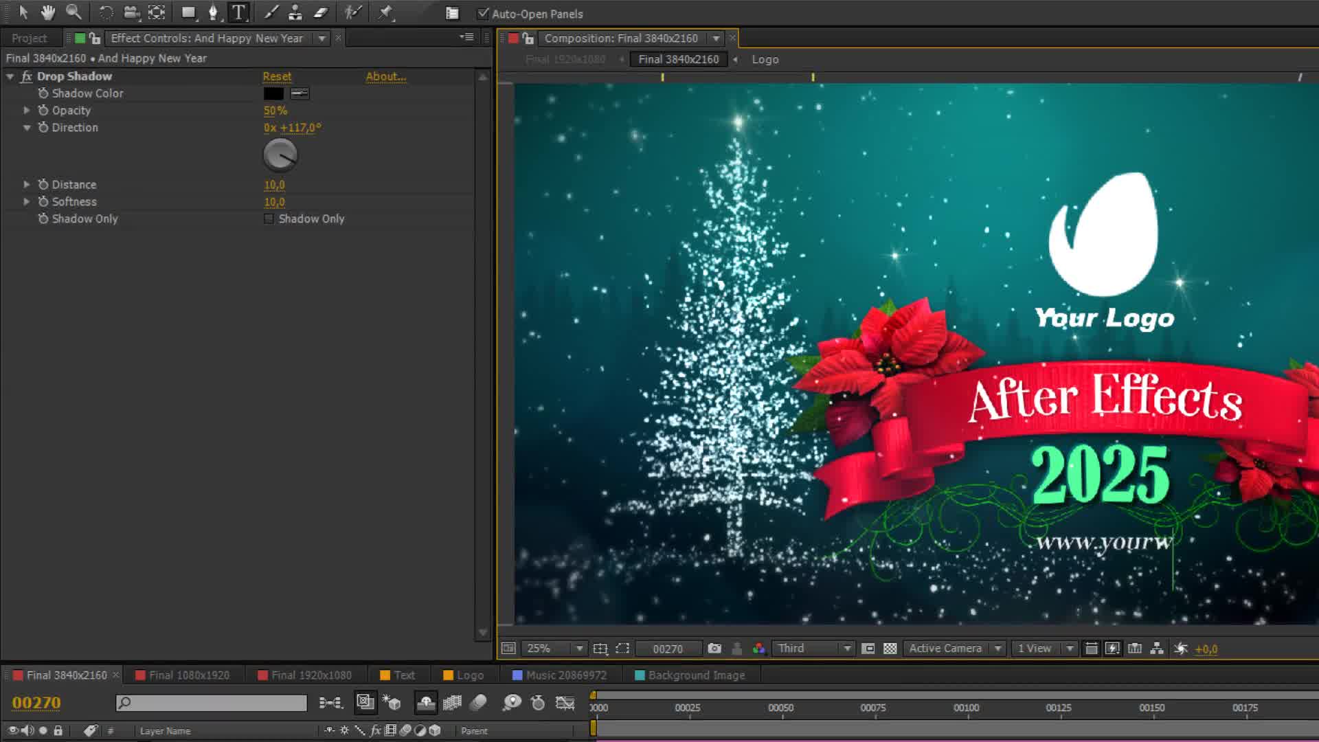 4K Fantastic Christmas Logo Opening Videohive 34591311 After Effects Image 9