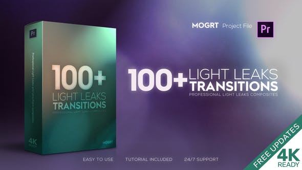 4K Light Leaks Transitions | For Premiere Pro - Download 23482683 Videohive