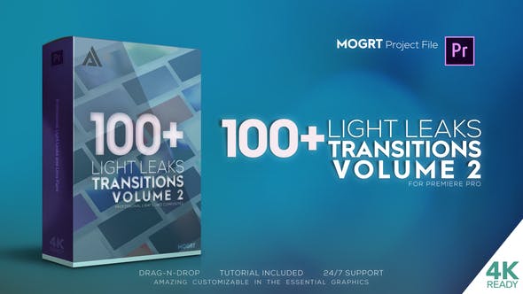 4K Light Leaks Transitions Vol 2 | For Premiere Pro - Download 32821912 Videohive