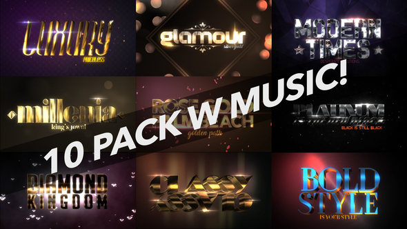 4K Luxury 10 Logo Text Intro Pack - Download Videohive 22031438