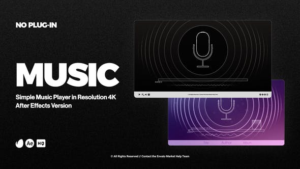 FREE) 4K Simple Music Player After Effects - Free After Effects Templates  (Official Site) - Videohive projects