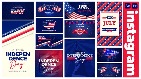 4th of July Independence Day | Instagram Stories & Posters - Videohive Download 38216070