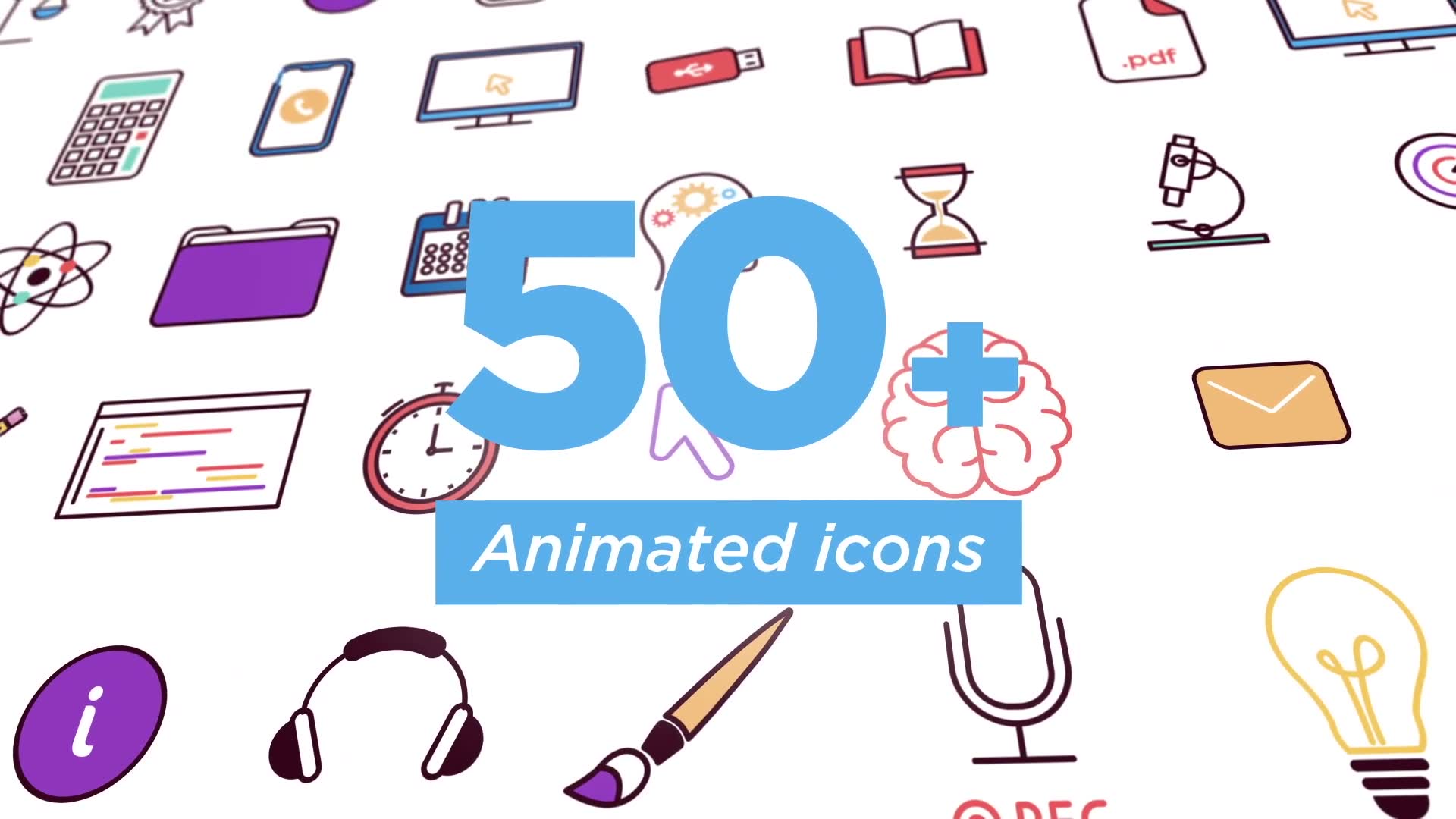 50+ Animated Icons for Education and E learning Videohive 26768071 After Effects Image 3