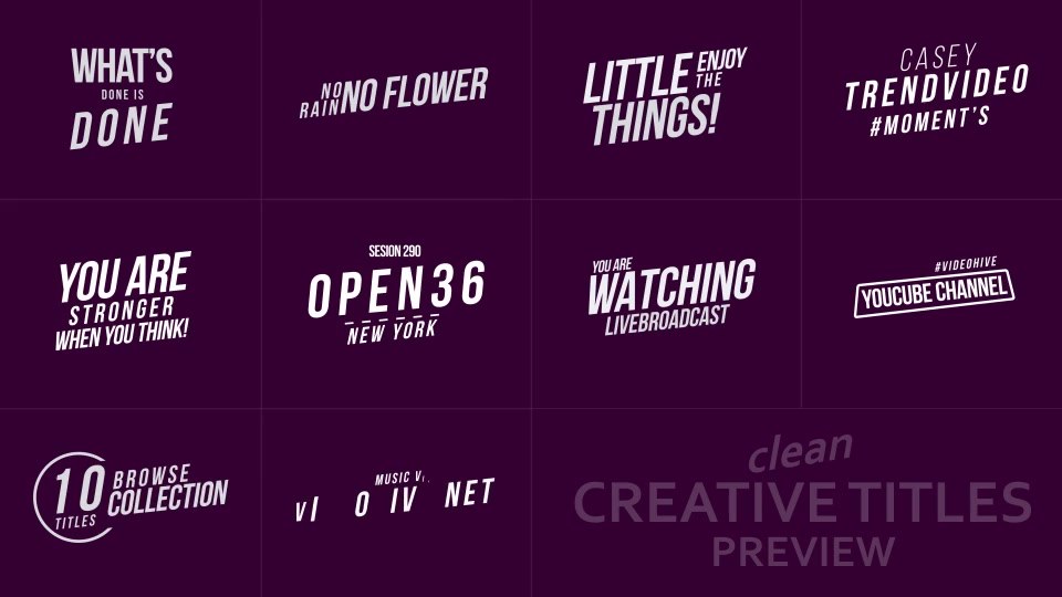 50 Creative Titles - Download Videohive 19718046