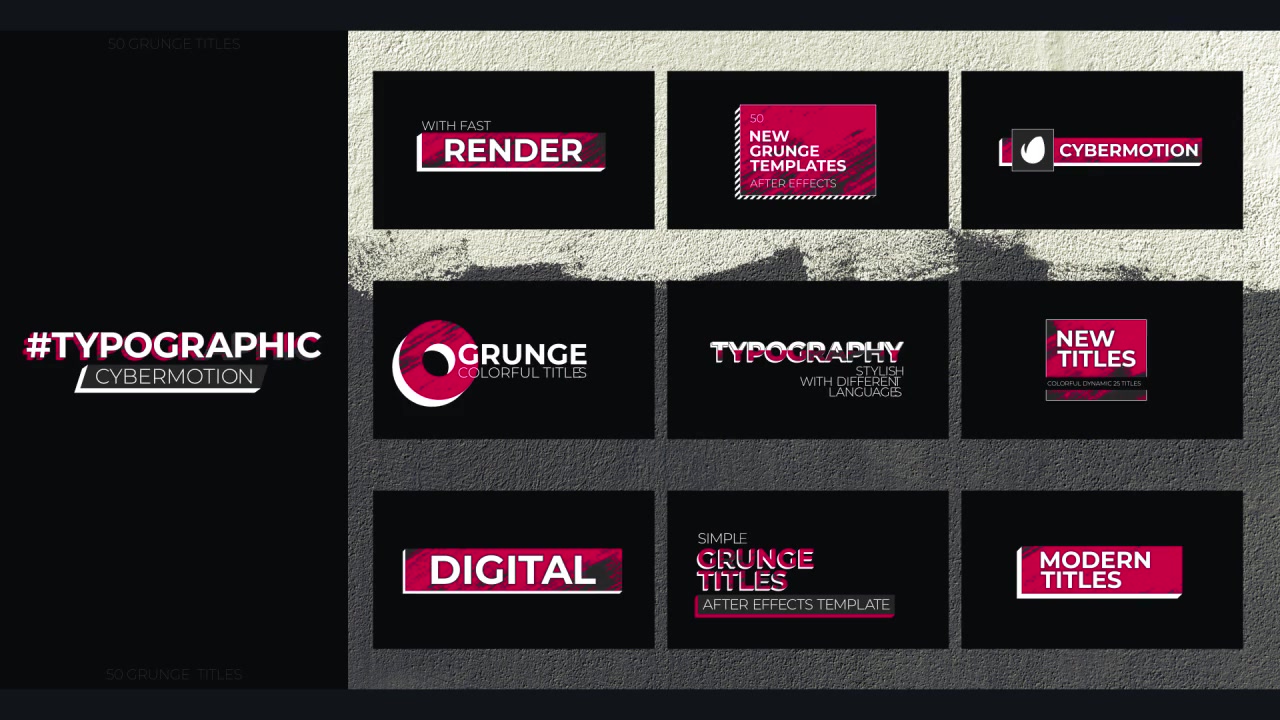 50 Grunge Titles Videohive 23172864 After Effects Image 6