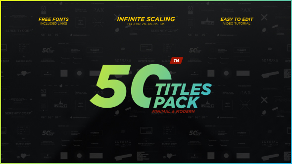 50 Minimal & Modern Titles Pack - Download Videohive 17505067