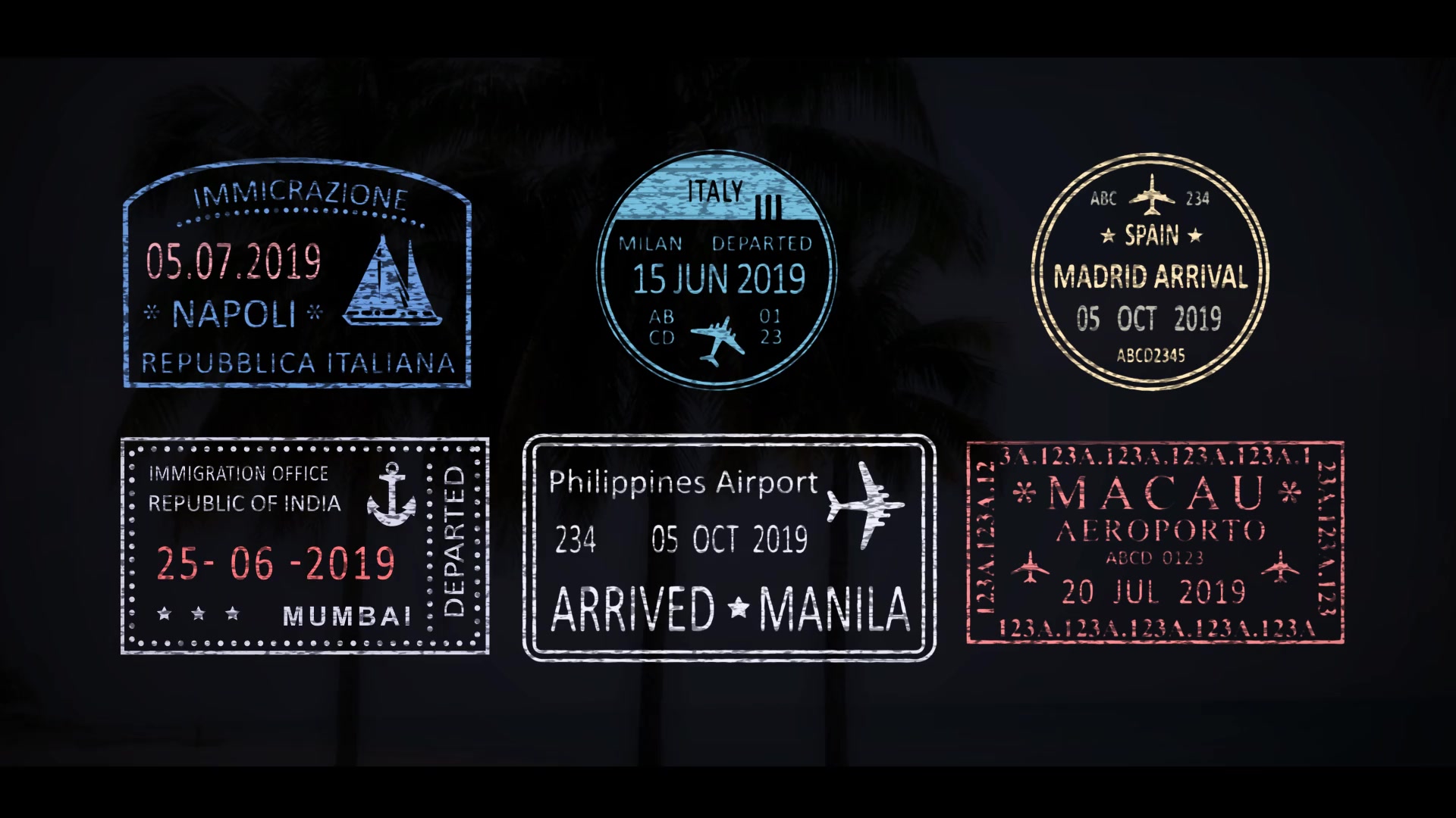 50 Travel Stamps Videohive 23673412 After Effects Image 4