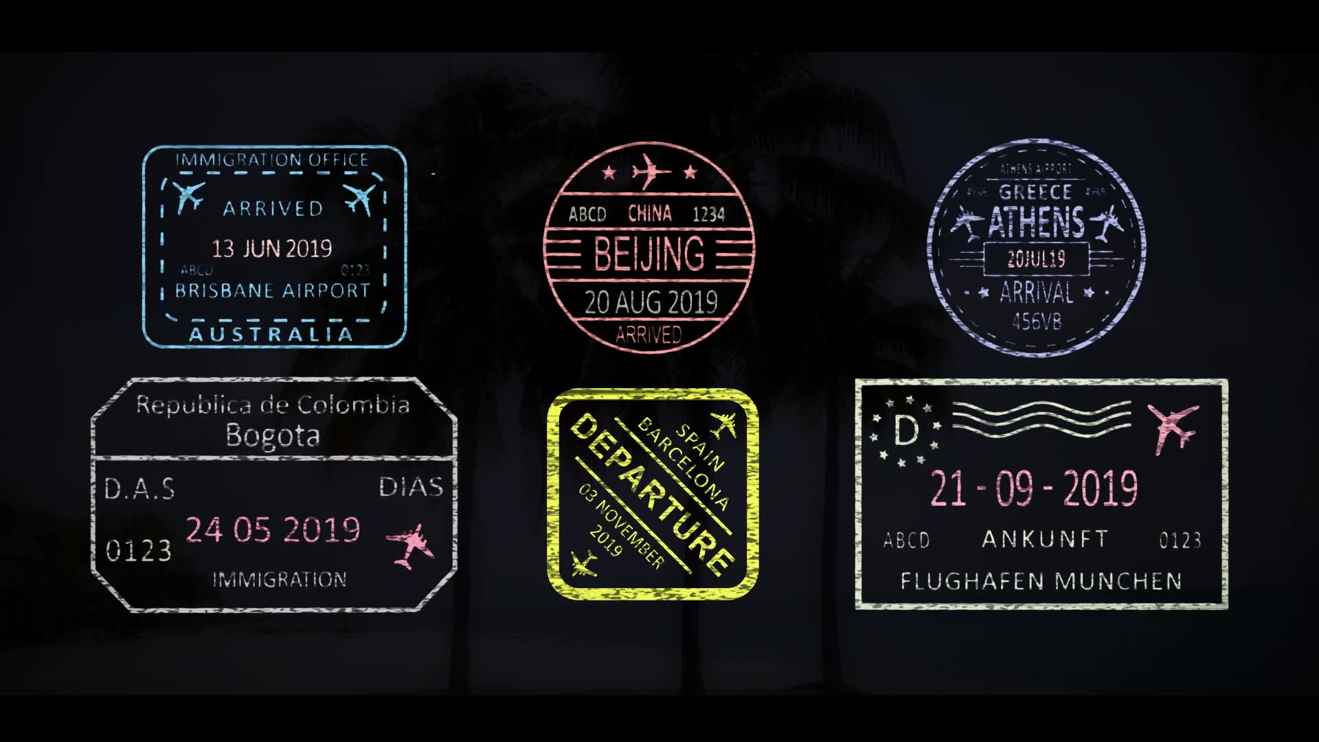 50 Travel Stamps Videohive 23673412 After Effects Image 7