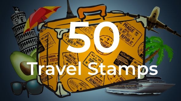 50 Travel Stamps - 23673412 Videohive Download