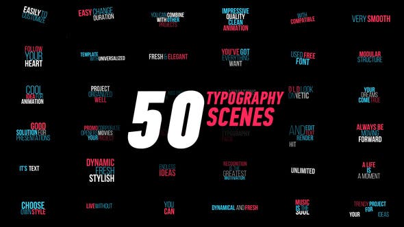 50 Typography Scenes for Premiere Pro - 22114897 Videohive Download