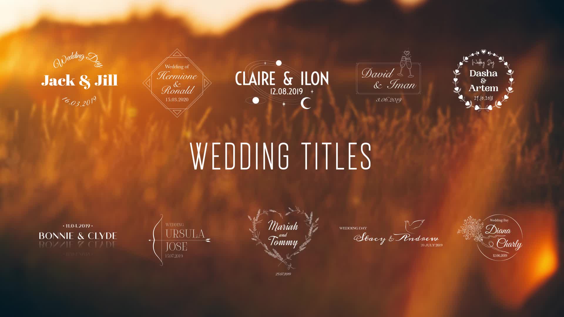 50 Wedding Titles | Essential Graphics | Mogrt Videohive 23275877 Premiere Pro Image 1