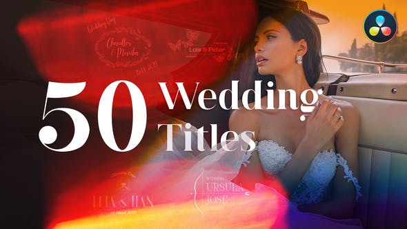 50 Wedding Titles | For DaVinci Resolve - Videohive Download 34907973