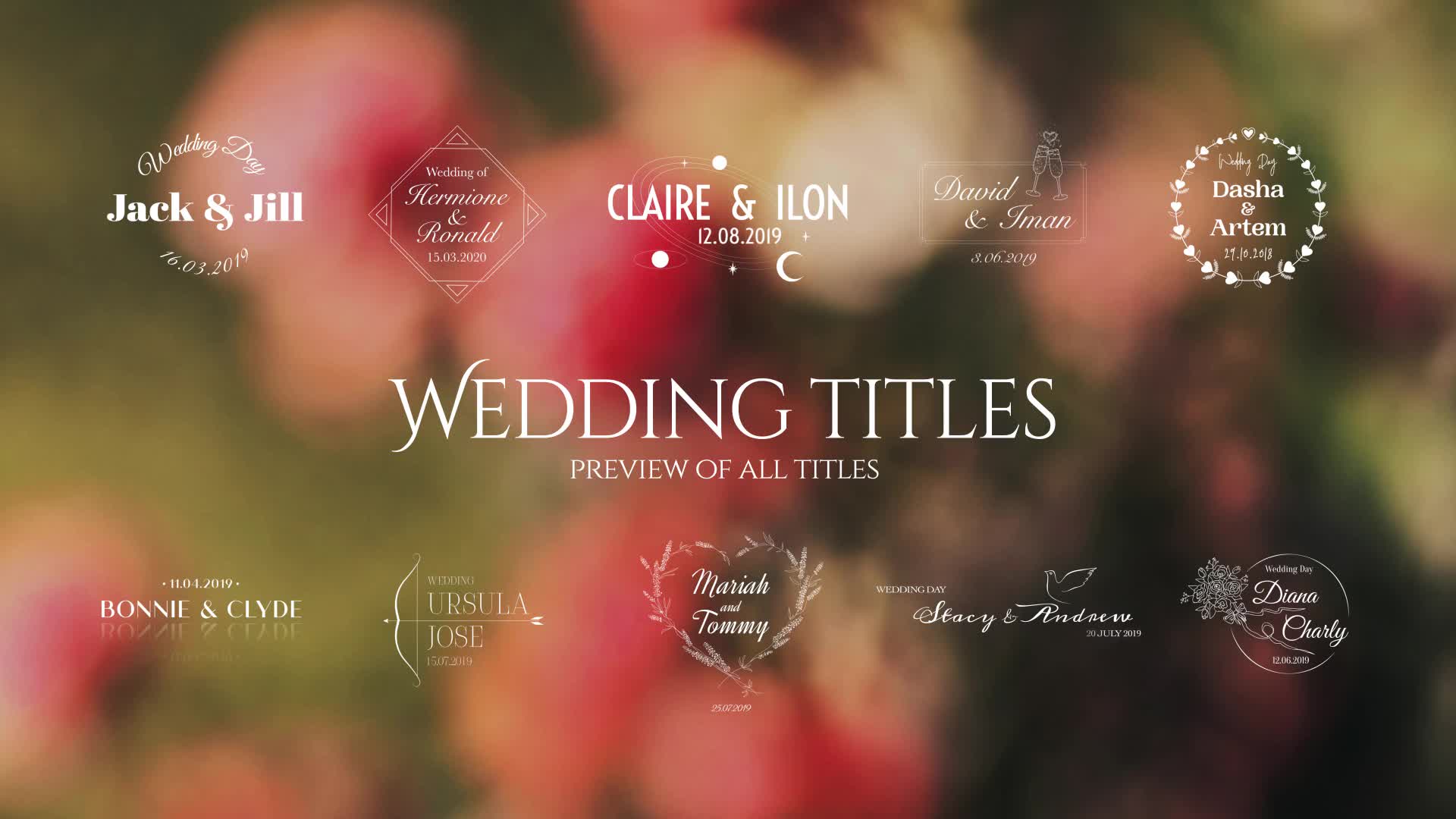 50 Wedding Titles | For Final Cut & Apple Motion Videohive 24961453 Apple Motion Image 1