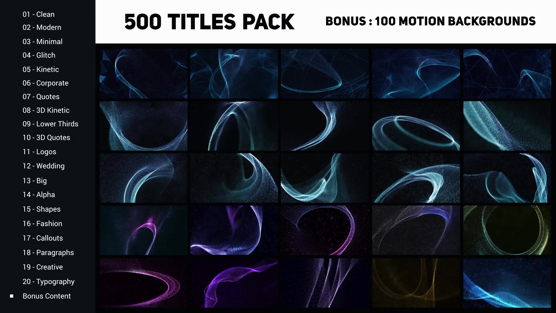 500 Titles Library 20 Categories Videohive 25411905 After Effects Image 11
