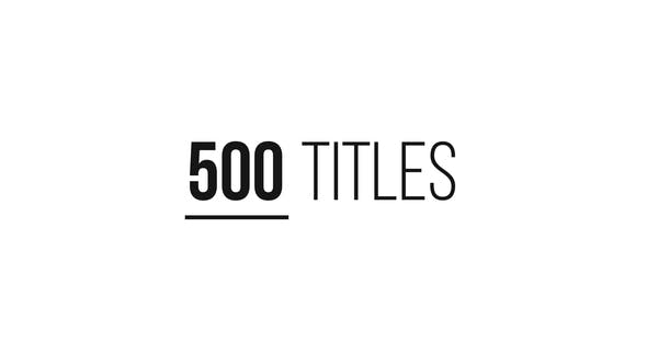 500 Titles Library 20 Categories - Videohive 25411905 Download