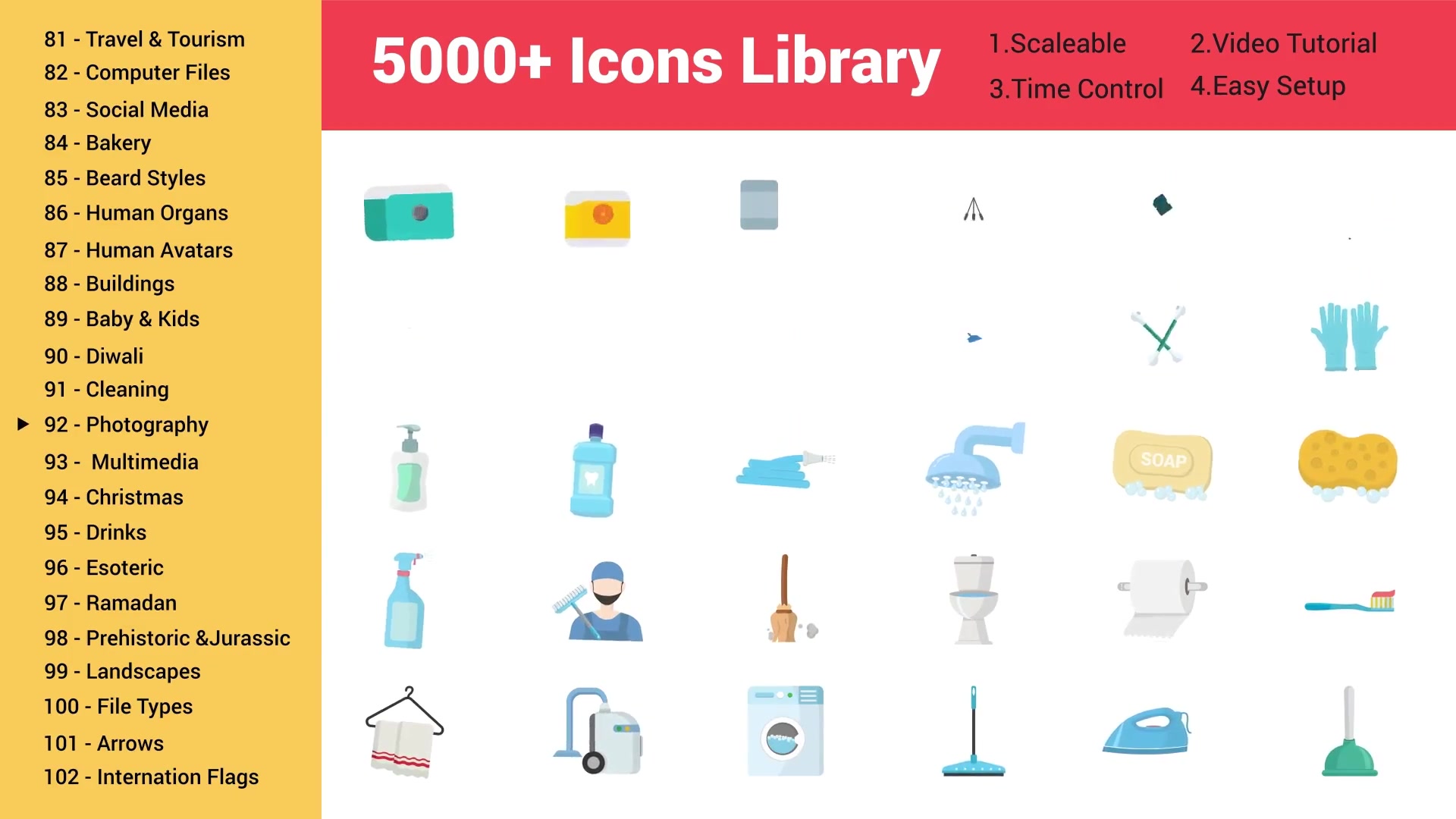5000 Icons Pack │ 100 Categories Videohive 35578921 After Effects Image 12