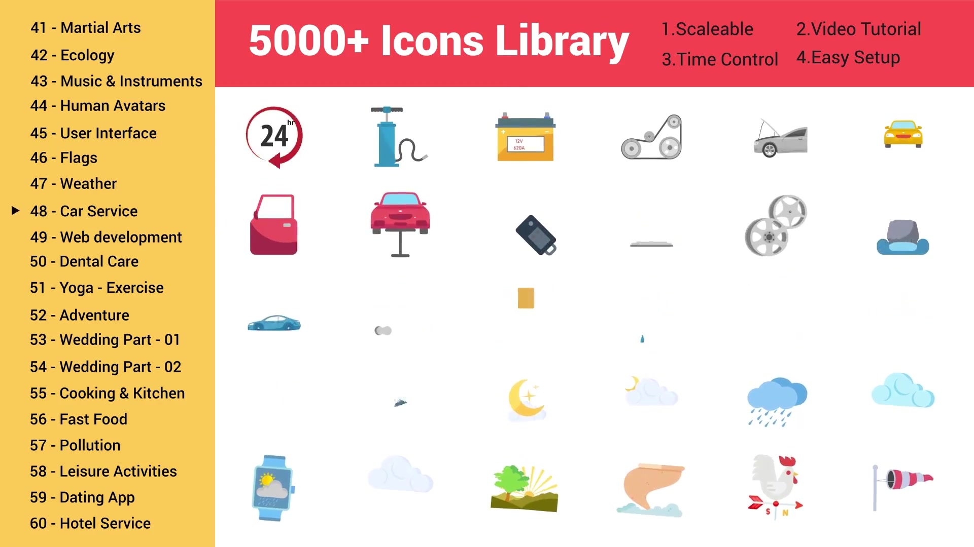 5000 Icons Pack │ 100 Categories Videohive 35578921 After Effects Image 7