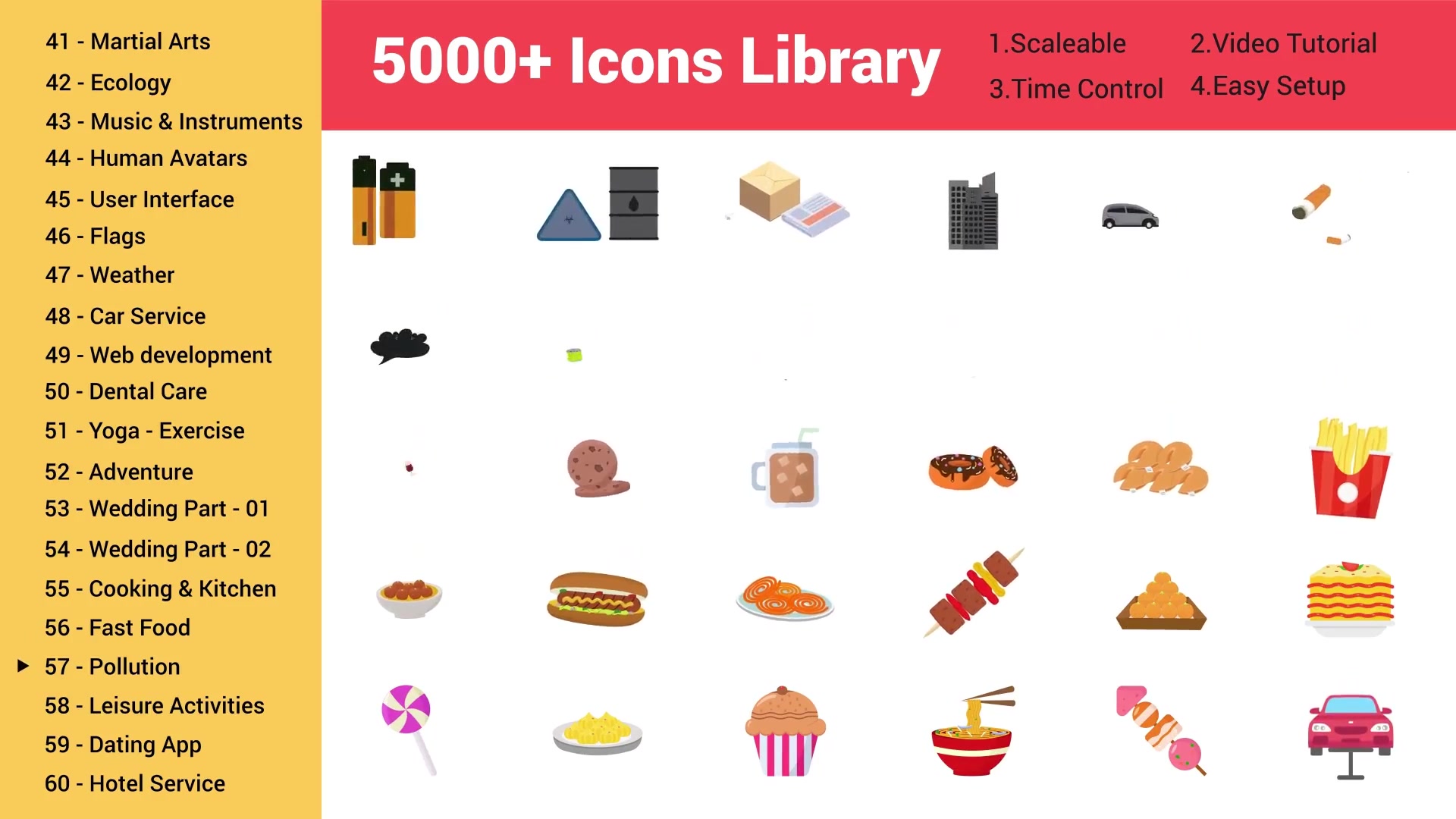 5000 Icons Pack │ 100 Categories Videohive 35578921 After Effects Image 8