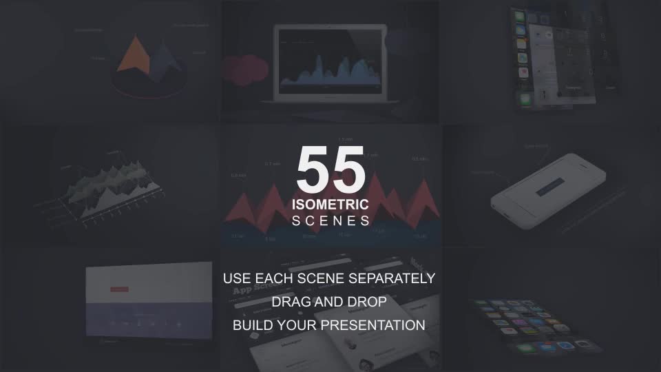 55 Isometric Scenes Pack l Infographics, Mock ups - Download Videohive 9594285