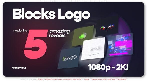 5in1 Blocks Logo Reveal Mini Pack - 38942557 Videohive Download