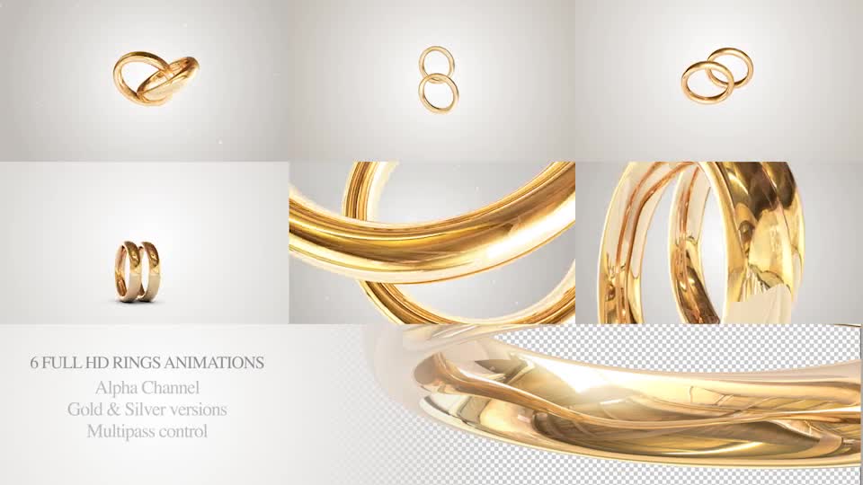 6 3D Wedding Rings Animations - Download Videohive 19774796